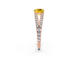 Rose gold Cushion Cut Cut Split Shank Pave Diamond Engagement Ring with Four-Prong Setting_2