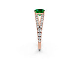 Rose gold Cushion Cut Cut Split Shank Pave Diamond Engagement Ring with Four-Prong Setting_2