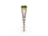 Rose gold Cushion Cut Cut Split Shank Pave Diamond Engagement Ring with Four-Prong Setting_2