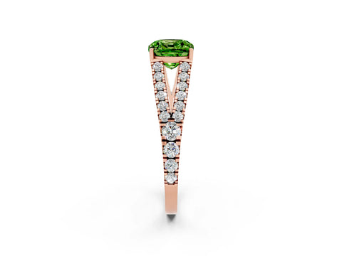 Rose gold Cushion Cut Cut Split Shank Pave Diamond Engagement Ring with Four-Prong Setting_2