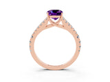 Rose gold Cushion Cut Cut Split Shank Pave Diamond Engagement Ring with Four-Prong Setting_3