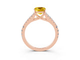 Rose gold Cushion Cut Cut Split Shank Pave Diamond Engagement Ring with Four-Prong Setting_3