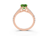 Rose gold Cushion Cut Cut Split Shank Pave Diamond Engagement Ring with Four-Prong Setting_3