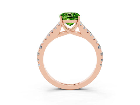 Rose gold Cushion Cut Cut Split Shank Pave Diamond Engagement Ring with Four-Prong Setting_3
