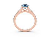Rose gold Cushion Cut Cut Split Shank Pave Diamond Engagement Ring with Four-Prong Setting_3