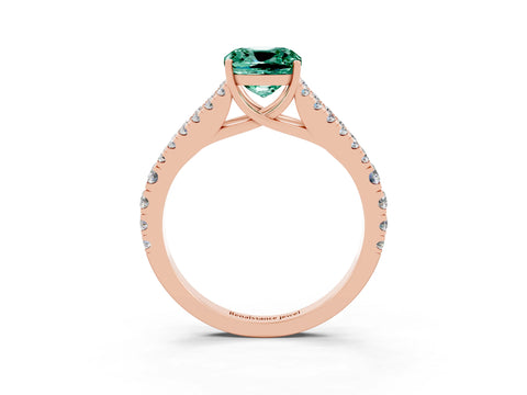 Rose gold Cushion Cut Cut Split Shank Pave Diamond Engagement Ring with Four-Prong Setting_3