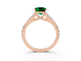 Rose gold Cushion Cut Cut Split Shank Pave Diamond Engagement Ring with Four-Prong Setting_3