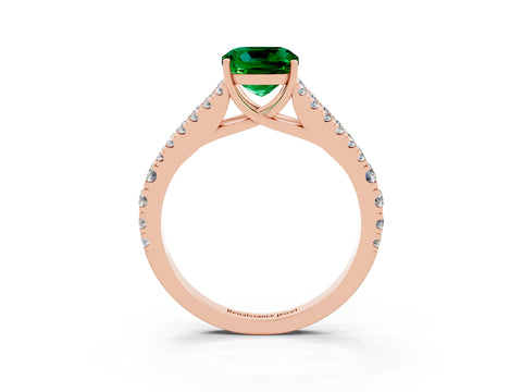 Rose gold Cushion Cut Cut Split Shank Pave Diamond Engagement Ring with Four-Prong Setting_3
