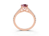 Rose gold Cushion Cut Cut Split Shank Pave Diamond Engagement Ring with Four-Prong Setting_3