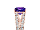 Rose gold Cushion Cut Cut Split Shank Pave Diamond Engagement Ring with Four-Prong Setting_5