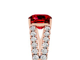 Rose gold Cushion Cut Cut Split Shank Pave Diamond Engagement Ring with Four-Prong Setting_5