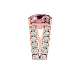 Rose gold Cushion Cut Cut Split Shank Pave Diamond Engagement Ring with Four-Prong Setting_5