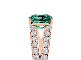Rose gold Cushion Cut Cut Split Shank Pave Diamond Engagement Ring with Four-Prong Setting_5