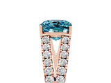 Rose gold Cushion Cut Cut Split Shank Pave Diamond Engagement Ring with Four-Prong Setting_5