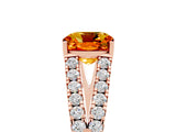 Rose gold Cushion Cut Cut Split Shank Pave Diamond Engagement Ring with Four-Prong Setting_5