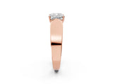 Rose gold Cushion Cut Diamond Channel Set Solitaire Ring with Four-Prong Setting_14