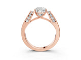 Rose gold Cushion Cut Diamond Channel Set Solitaire Ring with Four-Prong Setting_15