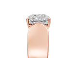 Rose gold Cushion Cut Diamond Channel Set Solitaire Ring with Four-Prong Setting_17