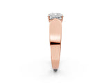 Rose gold Cushion Cut Diamond Channel Set Solitaire Ring with Four-Prong Setting_26