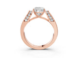 Rose gold Cushion Cut Diamond Channel Set Solitaire Ring with Four-Prong Setting_27