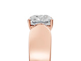 Rose gold Cushion Cut Diamond Channel Set Solitaire Ring with Four-Prong Setting_29