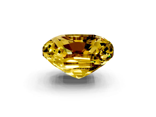 Rose gold Cushion Cut Yellow Sapphire Scattered Round Accent Ring with Prong Setting