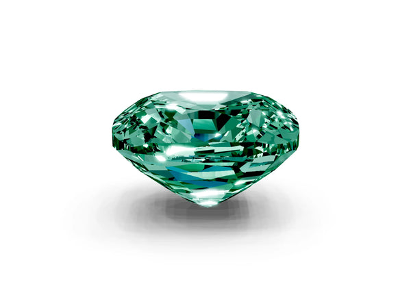 Rose gold Cushion Cut Green Sapphire Scattered Round Accent Ring with Prong Setting