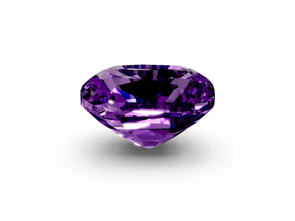Rose gold Cushion Cut Amethyst Scattered Round Accent Ring with Prong Setting