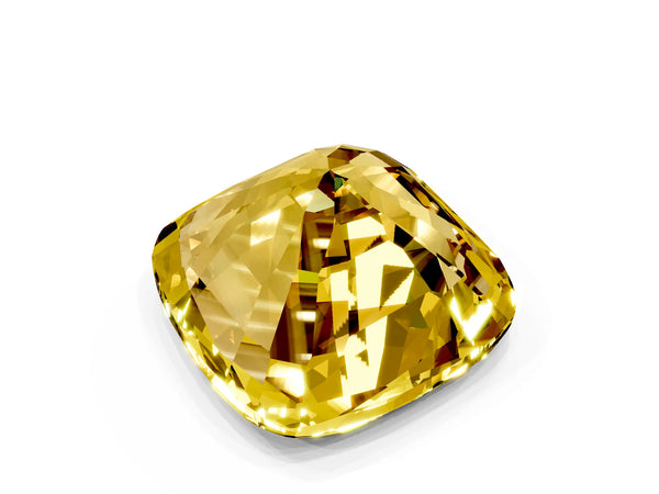 Rose gold Cushion Cut Yellow Sapphire Scattered Round Accent Ring with Prong Setting