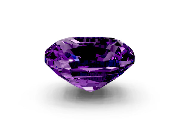 Rose gold Cushion Cut Amethyst Scattered Round Accent Ring with Prong Setting