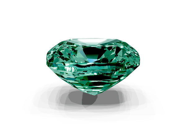 Rose gold Cushion Cut Green Sapphire Scattered Round Accent Ring with Prong Setting