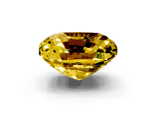 Rose gold Cushion Cut Yellow Sapphire Scattered Round Accent Ring with Prong Setting
