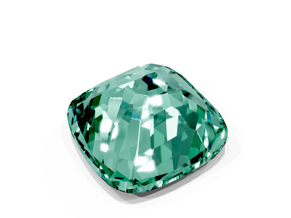 Rose gold Cushion Cut Green Sapphire Scattered Round Accent Ring with Prong Setting