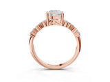 Rose gold Cushion Cut Diamond Cluster Pavé Band with Four-Prong Setting_6