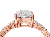 Rose gold Cushion Cut Diamond Cluster Pavé Band with Four-Prong Setting_7