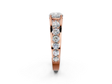 Rose gold Cushion Cut Diamond Engagement Ring with Pavé Band and Four-Prong Setting_17