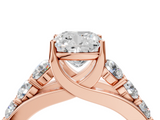 Rose gold Cushion Cut Diamond Engagement Ring with Pavé Band and Four-Prong Setting_19