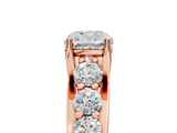 Rose gold Cushion Cut Diamond Engagement Ring with Pavé Band and Four-Prong Setting_20
