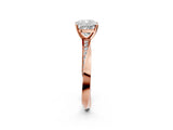Rose gold Cushion Cut Diamond Engagement Ring with Side Stone Accents and Four-Prong Setting_15