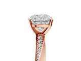 Rose gold Cushion Cut Diamond Engagement Ring with Side Stone Accents and Four-Prong Setting_18