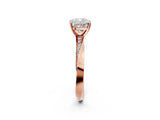 Rose gold Cushion Cut Diamond Engagement Ring with Side Stone Accents and Four-Prong Setting_25
