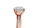 Rose gold Cushion Cut Diamond Engagement Ring with Side Stone Accents and Four-Prong Setting_28