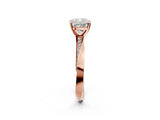 Rose gold Cushion Cut Diamond Engagement Ring with Side Stone Accents and Four-Prong Setting_75