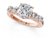 Rose gold Cushion Cut Diamond Five-Stone Prong Set White Gold Ring_53