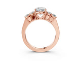 Rose gold Cushion Cut Diamond Five-Stone Prong Set White Gold Ring_55