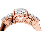 Rose gold Cushion Cut Diamond Five-Stone Prong Set White Gold Ring_56