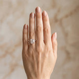 Rose gold Cushion Cut Diamond Floral Halo Engagement Ring with Pavé Band and Prong Setting_12