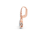 Rose gold Cushion Cut Diamond Halo Drop Earrings with Multi-Stone Accent_25