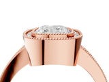 Rose gold Cushion-Cut Diamond Halo Engagement Ring with Pave Band and Prong Setting_10