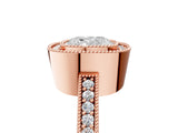 Rose gold Cushion-Cut Diamond Halo Engagement Ring with Pave Band and Prong Setting_23